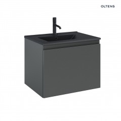 Zestaw Oltens Vernal umywalka z szafką 60 cm czarny mat/grafit mat 68013400