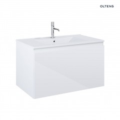 Zestaw Oltens Vernal umywalka z szafką 80 cm biały połysk 68014000