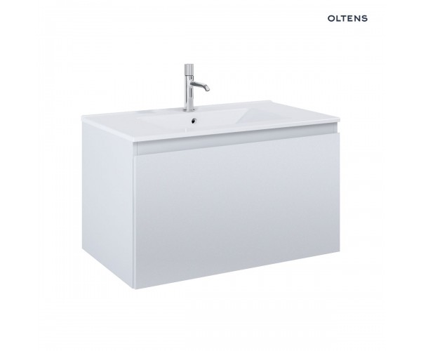 Zestaw Oltens Vernal umywalka z szafką 80 cm biały/szary mat 68014700