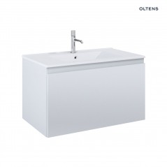 Zestaw Oltens Vernal umywalka z szafką 80 cm biały/szary mat 68014700