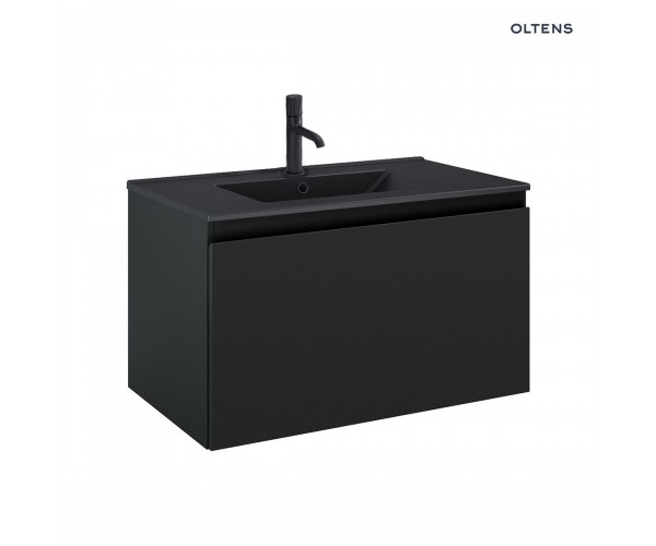 Zestaw Oltens Vernal umywalka z szafką 80 cm czarny mat 68015300