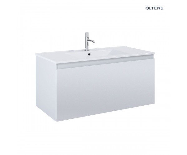 Zestaw Oltens Vernal umywalka z szafką 100 cm biały/szary mat 68016700