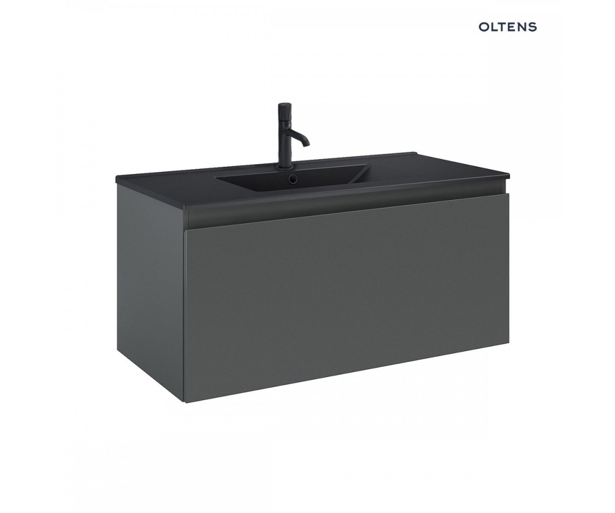 Zestaw Oltens Vernal umywalka z szafką 100 cm czarny mat/grafit mat 68017400