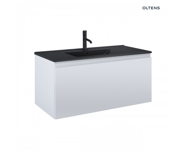 Zestaw Oltens Vernal umywalka z szafką 100 cm czarny mat/szary mat 68017700