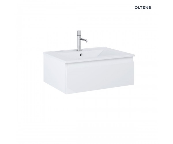 Zestaw Oltens Vernal umywalka z szafką 60 cm biały połysk 68020000