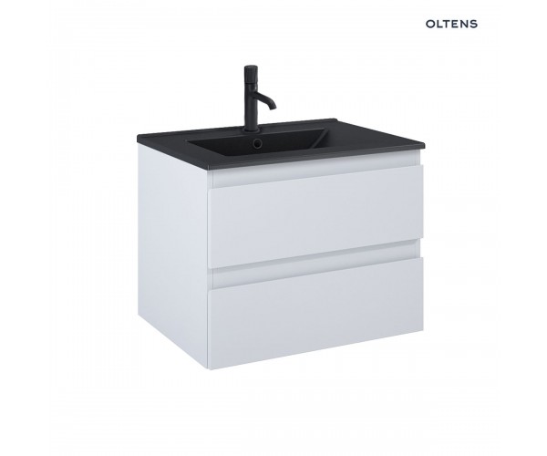 Zestaw Oltens Vernal umywalka z szafką 60 cm czarny mat/szary mat 68036700