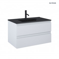 Zestaw Oltens Vernal umywalka z szafką 80 cm czarny mat/szary mat 68037700