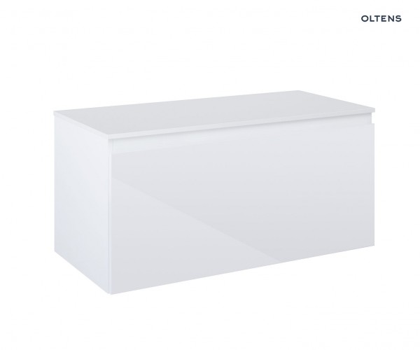 Oltens Vernal szafka 100 cm podumywalkowa wisząca z blatem biały połysk 68105000