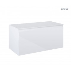 Oltens Vernal szafka 100 cm podumywalkowa wisząca z blatem biały połysk 68105000