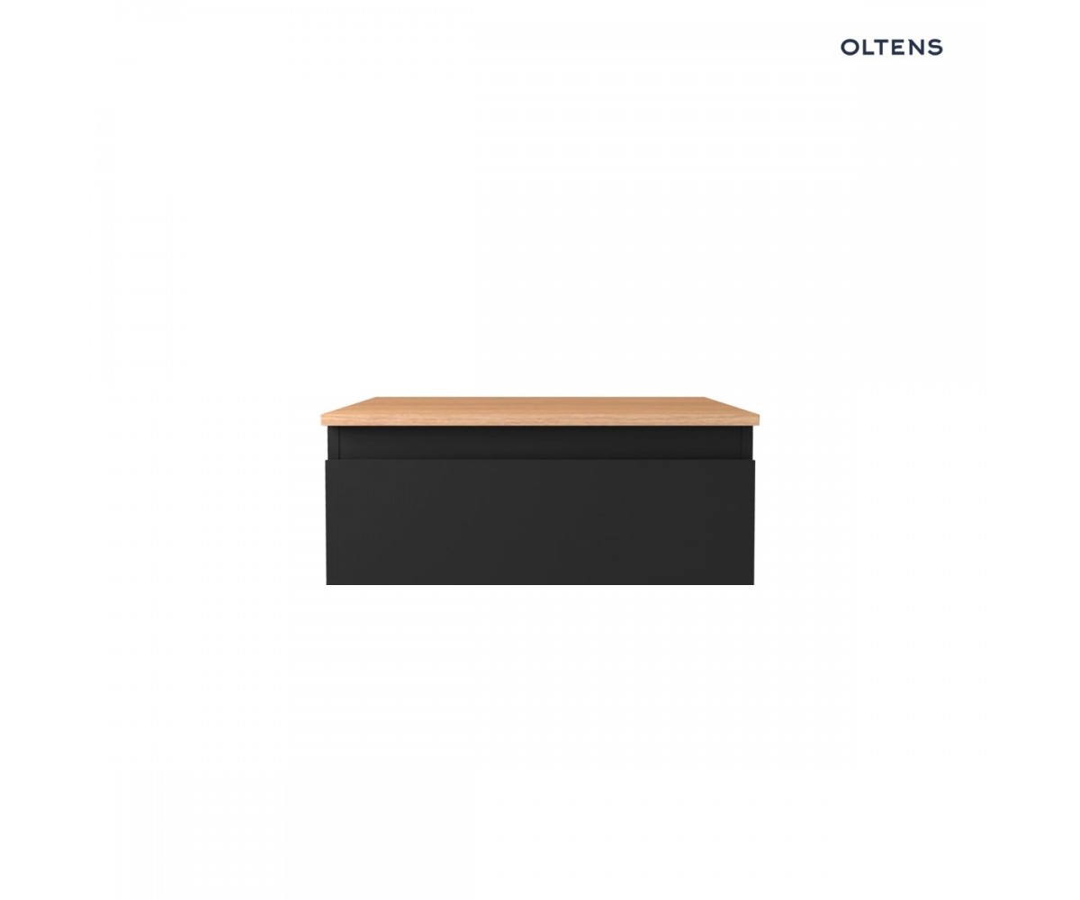 Oltens Vernal szafka 60 cm podumywalkowa wisząca z blatem czarny mat/dąb 68107300