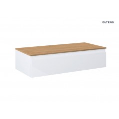 Oltens Vernal szafka 100 cm podumywalkowa wisząca z blatem biały połysk/dąb 68109000