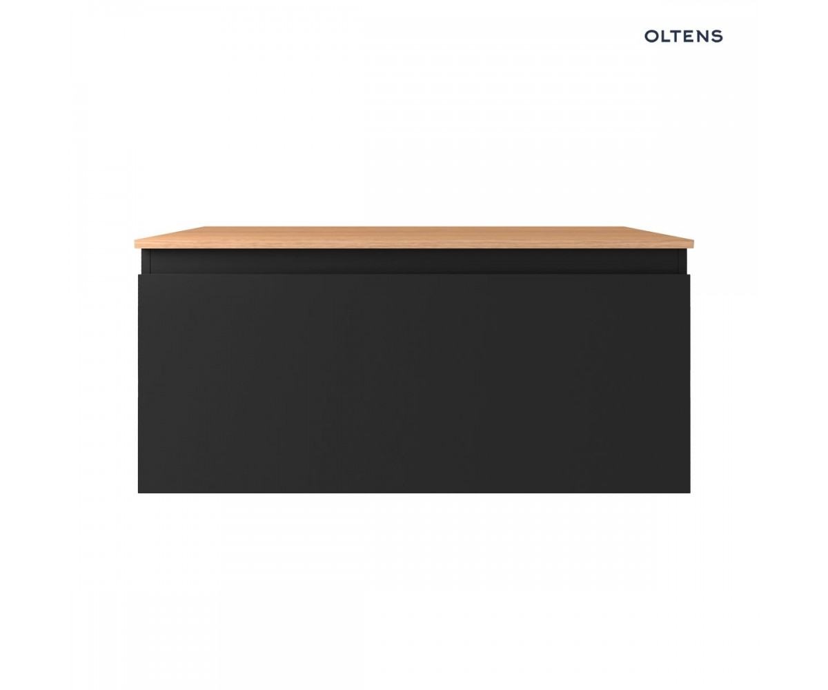 Oltens Vernal szafka 100 cm podumywalkowa wisząca z blatem czarny mat/dąb 68113300