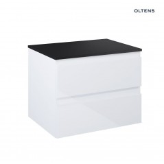 Oltens Vernal szafka 60 cm podumywalkowa wisząca z blatem biały połysk/czarny mat 68118000