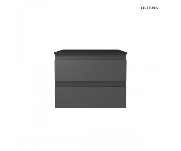 Oltens Vernal szafka 60 cm podumywalkowa wisząca z blatem grafit mat/czarny mat 68118400