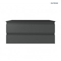 Oltens Vernal szafka 100 cm podumywalkowa wisząca z blatem grafit mat/czarny mat 68120400