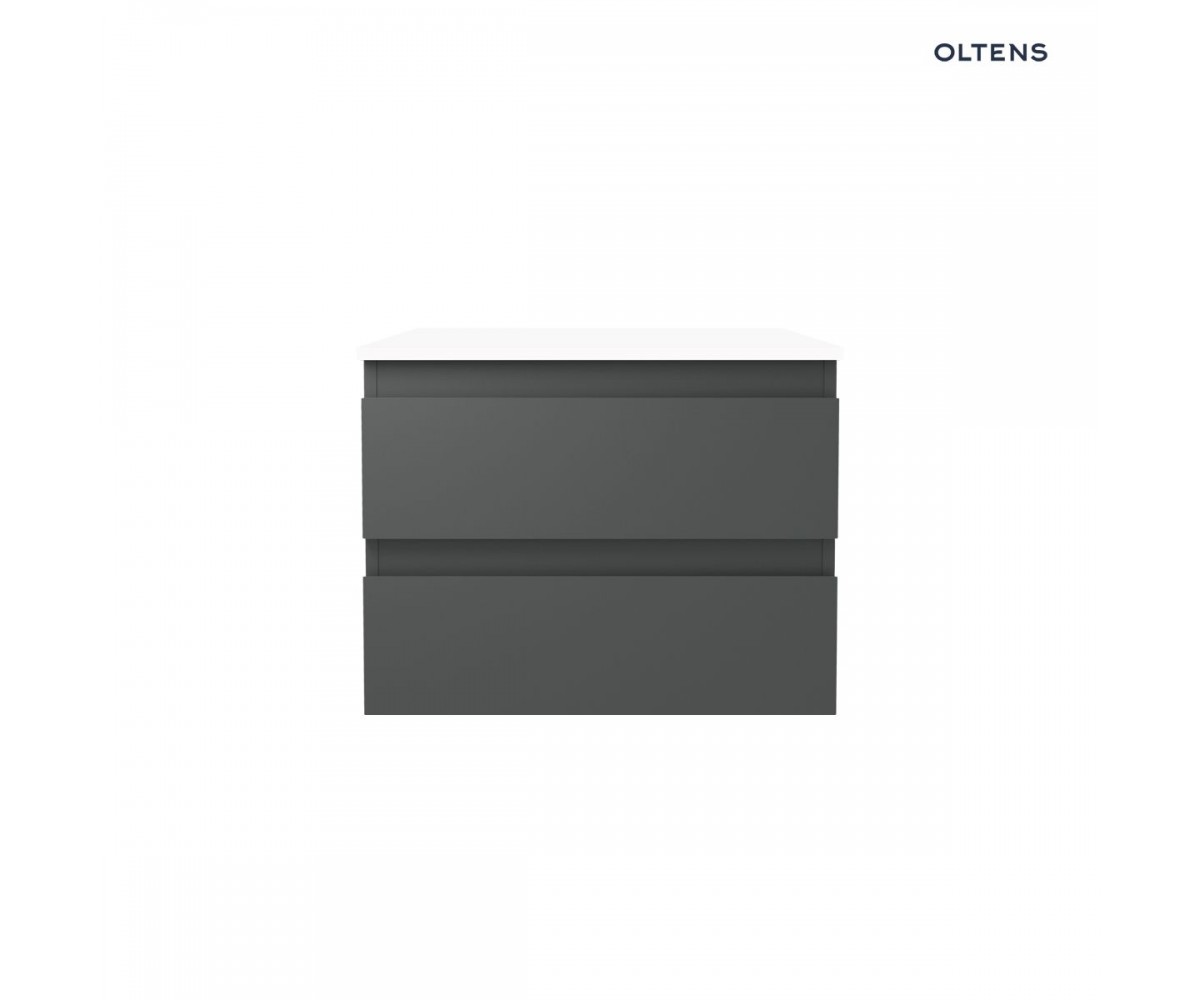 Oltens Vernal szafka 60 cm podumywalkowa wisząca z blatem grafit mat/biały połysk 68121400