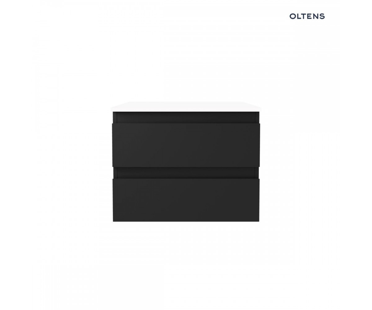 Oltens Vernal szafka 60 cm podumywalkowa wisząca z blatem czarny mat/biały połysk 68121300