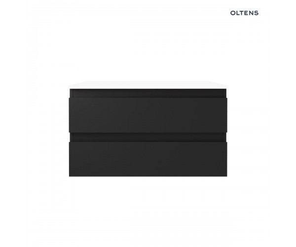 Oltens Vernal szafka 80 cm podumywalkowa wisząca z blatem czarny mat/biały połysk 68122300