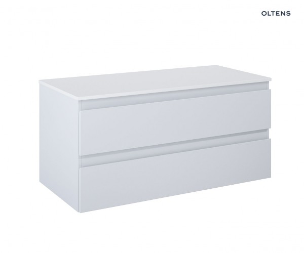 Oltens Vernal szafka 100 cm podumywalkowa wisząca z blatem szary mat/biały połysk 68123700