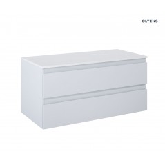 Oltens Vernal szafka 100 cm podumywalkowa wisząca z blatem szary mat/biały połysk 68123700