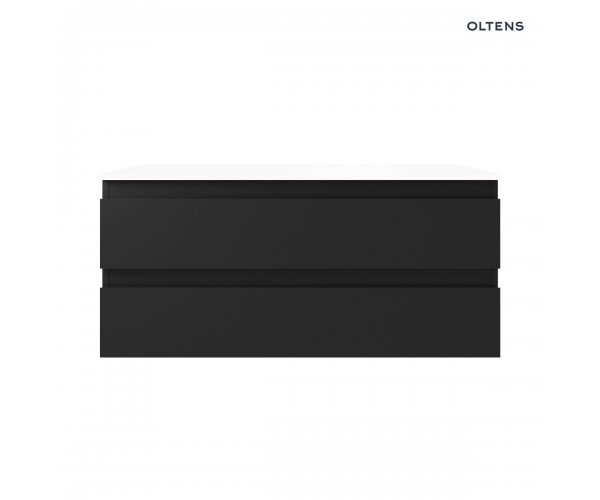 Oltens Vernal szafka 100 cm podumywalkowa wisząca z blatem czarny mat/biały połysk 68123300