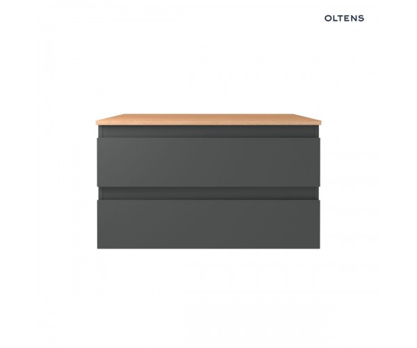Oltens Vernal szafka 80 cm podumywalkowa wisząca z blatem grafit mat/dąb 68125400