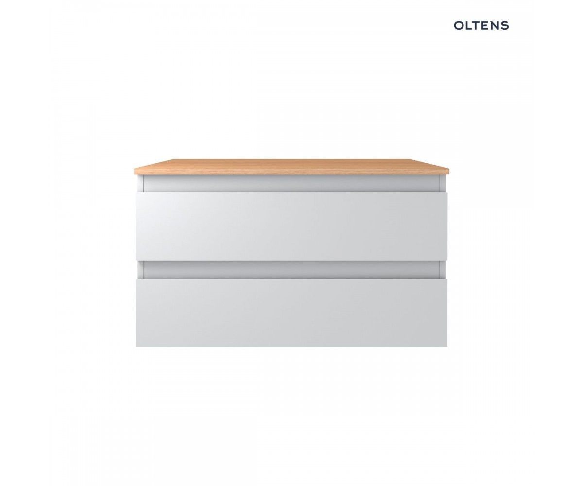 Oltens Vernal szafka 80 cm podumywalkowa wisząca z blatem szary mat/dąb 68125700