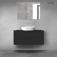 Oltens Vernal zestaw mebli łazienkowych 100 cm z blatem czarny mat 68200300