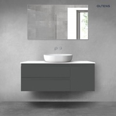 Oltens Vernal zestaw mebli łazienkowych 120 cm z blatem grafit mat/biały połysk 68212400