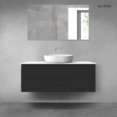 Oltens Vernal zestaw mebli łazienkowych 120 cm z blatem czarny mat/biały połysk 68212300