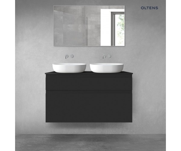 Oltens Vernal zestaw mebli łazienkowych 120 cm z blatem czarny mat 68221300