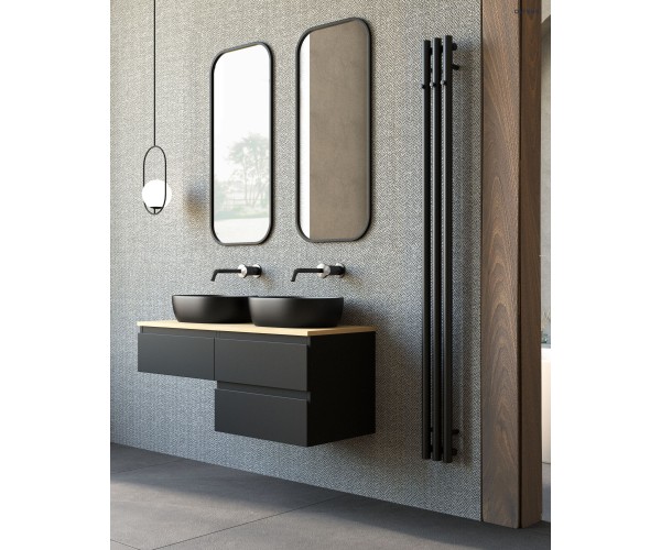 Oltens Vernal zestaw mebli łazienkowych 120 cm z blatem czarny mat/dąb 68235300