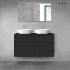 Oltens Vernal zestaw mebli łazienkowych 120 cm z blatem czarny mat 68300300