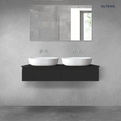 Oltens Vernal zestaw mebli łazienkowych 120 cm z blatem czarny mat 68238300