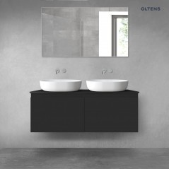 Oltens Vernal zestaw mebli łazienkowych 120 cm z blatem czarny mat 68243300