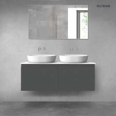 Oltens Vernal zestaw mebli łazienkowych 120 cm z blatem grafit mat/biały połysk 68245400