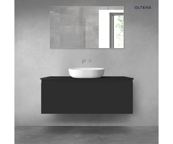 Oltens Vernal zestaw mebli łazienkowych 120 cm z blatem czarny mat 68248300