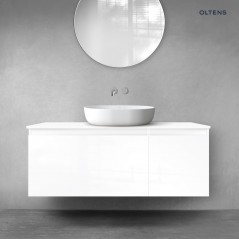 Oltens Vernal zestaw mebli łazienkowych 120 cm z blatem biały połysk 68250000