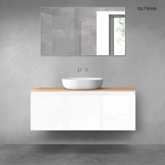 Oltens Vernal zestaw mebli łazienkowych 120 cm z blatem biały połysk/dąb 68252000