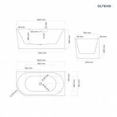 Oltens Delva wanna wolnostojąca 150x75 cm narożna prawa biała 11006000