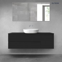 Oltens Vernal zestaw mebli łazienkowych 140 cm z blatem czarny mat 68262300