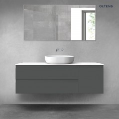 Oltens Vernal zestaw mebli łazienkowych 140 cm z blatem grafit mat/biały połysk 68265400