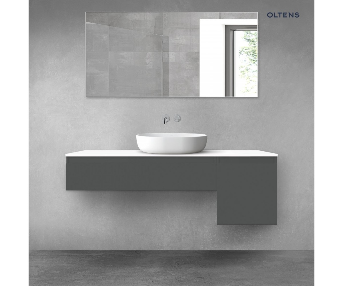 Oltens Vernal zestaw mebli łazienkowych 140 cm z blatem grafit mat/biały połysk 68285400