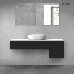 Oltens Vernal zestaw mebli łazienkowych 140 cm z blatem czarny mat/biały połysk 68284500