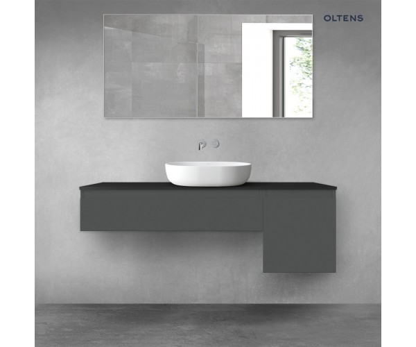 Oltens Vernal zestaw mebli łazienkowych 140 cm z blatem grafit mat/czarny mat 68286400
