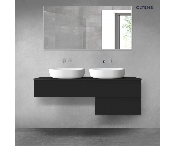 Oltens Vernal zestaw mebli łazienkowych 140 cm z blatem czarny mat 68288300