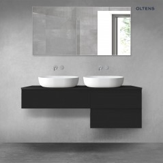 Oltens Vernal zestaw mebli łazienkowych 140 cm z blatem czarny mat 68288300