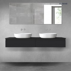 Oltens Vernal zestaw mebli łazienkowych 160 cm z blatem czarny mat 68373300