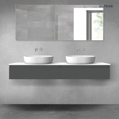 Oltens Vernal zestaw mebli łazienkowych 160 cm z blatem grafit mat/biały połysk 68375400