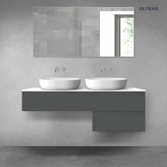 Oltens Vernal zestaw mebli łazienkowych 140 cm z blatem grafit mat/biały połysk 68290400